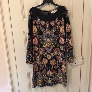 Ornate Navy Flower Dress